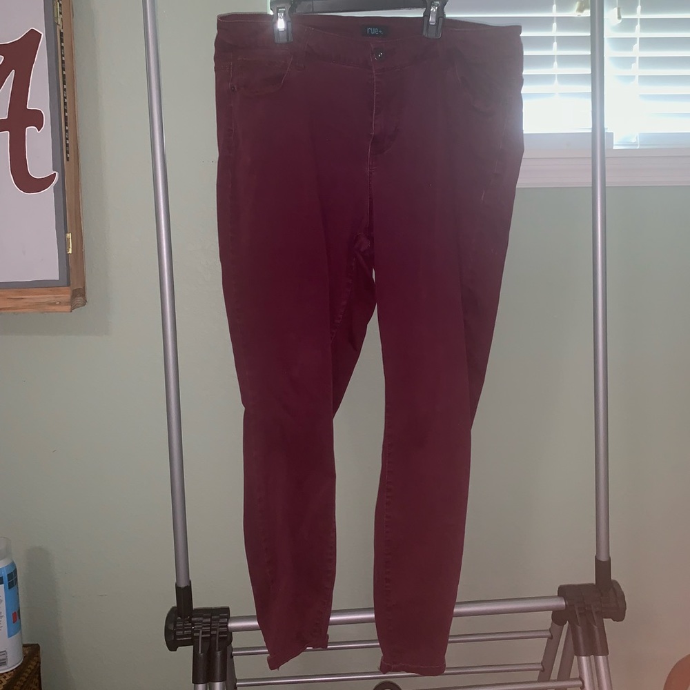 Maroon skinny jeans